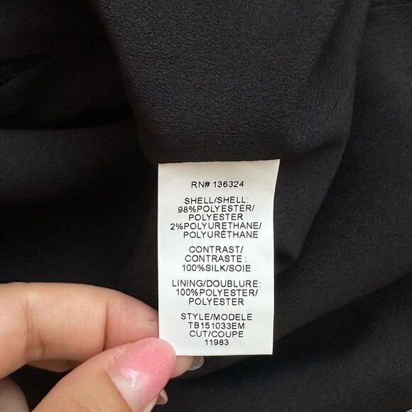 Halston Heritage Black Dress Sheer Sequin Bodice - Picture 7 of 7